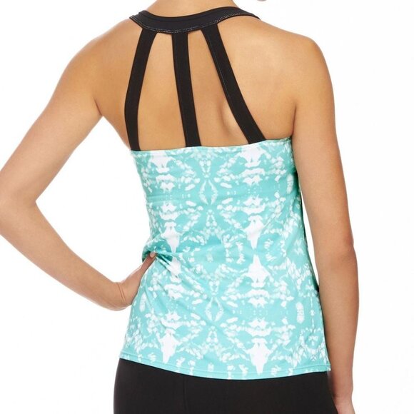 Fabletics teal abstract seafoam tie dye Zion active tank top extra small MSRP 60 - Picture 1 of 12